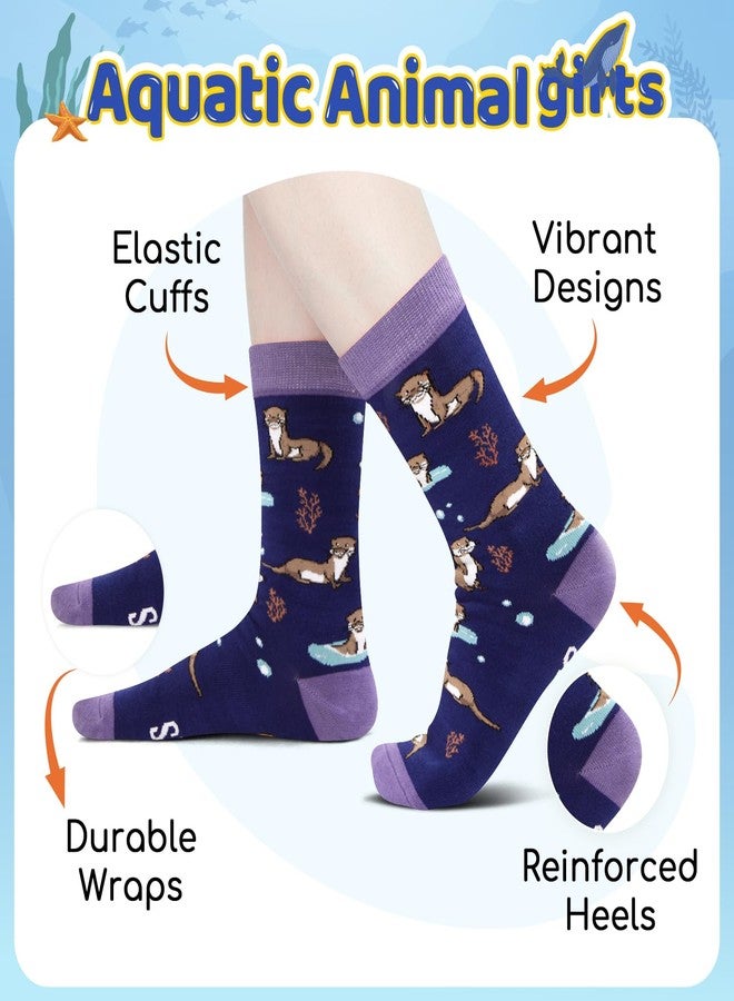 Happy Pop HAPPYPOP Otter Gifts for Women - Funny Sea Otter Socks, Ocean Gifts Animal Socks for Teen Girls - Image 2