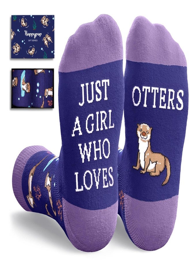 Happy Pop HAPPYPOP Otter Gifts for Women - Funny Sea Otter Socks, Ocean Gifts Animal Socks for Teen Girls - Image 1
