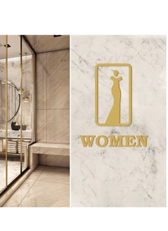 ماركة غير محددة 2 Pcs Toilet Signs, Premium Funny Bathrooms Signs, Door Restroom Sign Ladies Gents Toilet Sign Wall Stickers, for Bathroom, Hotel, Restaurant, 11 x 20CM  - Image 3