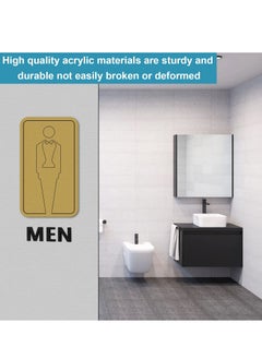 ماركة غير محددة 2 Pcs Toilet Signs, Premium Funny Bathrooms Signs, Door Restroom Sign Ladies Gents Toilet Sign Wall Stickers, for Bathroom, Hotel, Restaurant, 11 x 20CM  - Image 2