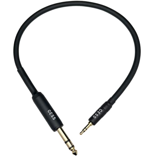 CNCESS CNESS CESS-189-1f Stereo Audio Cable 3.5mm to 6.35mm (1/8' to 1/4" TRS Male to Male), 1 Foot - Image 1