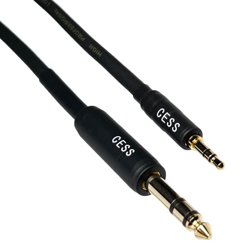 CNCESS CNESS CESS-189-1f Stereo Audio Cable 3.5mm to 6.35mm (1/8' to 1/4" TRS Male to Male), 1 Foot - Image 2