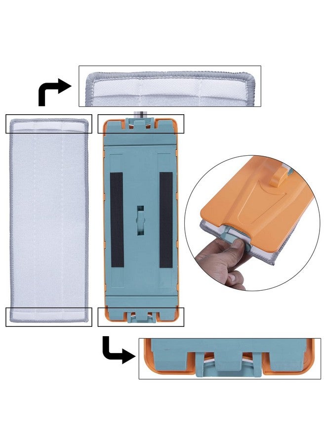 HOME CUBE 5 Pc Flat Mop Head Refill Replacement Microfiber Mop Pads for Wet & Dry Mops Floor Cleaning Pads - (33x12cm) - Image 3