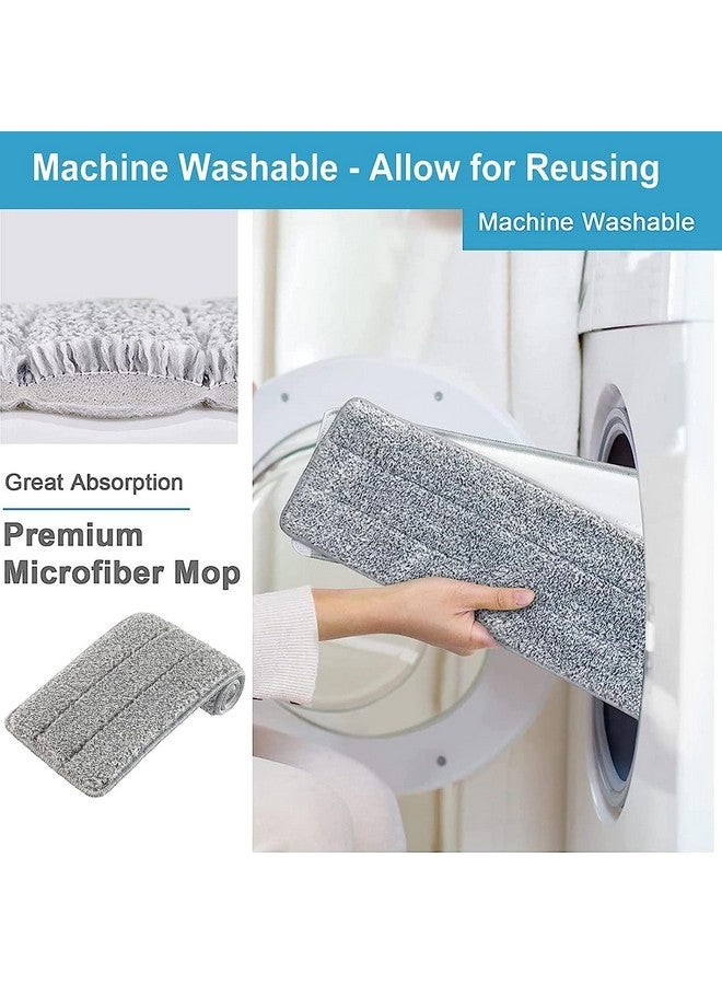 HOME CUBE 5 Pc Flat Mop Head Refill Replacement Microfiber Mop Pads for Wet & Dry Mops Floor Cleaning Pads - (33x12cm) - Image 4