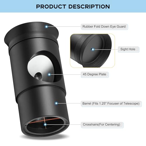Tydeux 1.25" Metal Collimating Cheshire Eyepiece Without Laser - Short Version - for Newtonian Reflector Telescope - Image 4