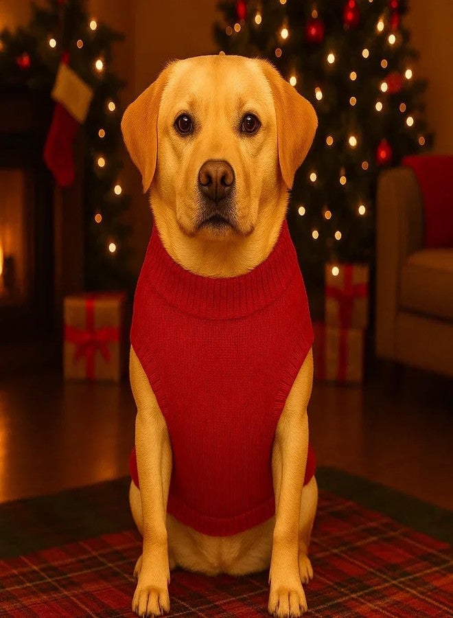 Zigly Lifestyle Varsity Top Pup Scholar Dog Sweater - Red | Knitted Pet Pullover | Warm Winter Wear for Dogs | Soft, Stretchable & Easy to Wear Pet Sweater Size - 3XL - Image 5
