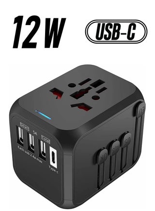 Universal Travel Adapter Plug with 3 USB & 1 Type-C Port,Fast Wall Plug Adapter Socket with UK/EU/AU/US Plugs,Multiport Charger Plug Converter - pzsku/Z7D061742734152907D56Z/45/_/1738266821/1ea65e92-062b-4aed-8f9d-e4a1caa04a6f