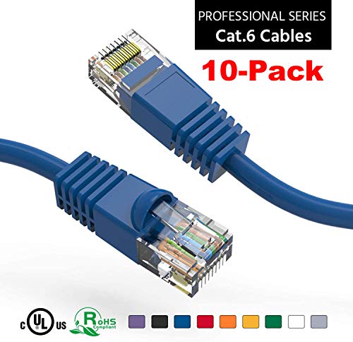 iMBAPrice UL Listed 0.5 Feet (6 inch) Cat6 Ethernet Network Patch Cable, LAN, UTP RJ45 Internet Cat 6 Cable (10 Pack) Blue, Compatible with Personal Computer - Image 2