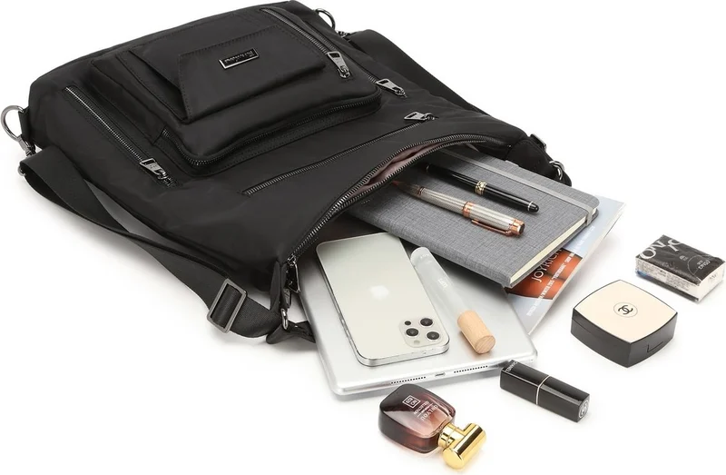 برشلونة Satin Fabric Backpack and Shoulder Bag 2129