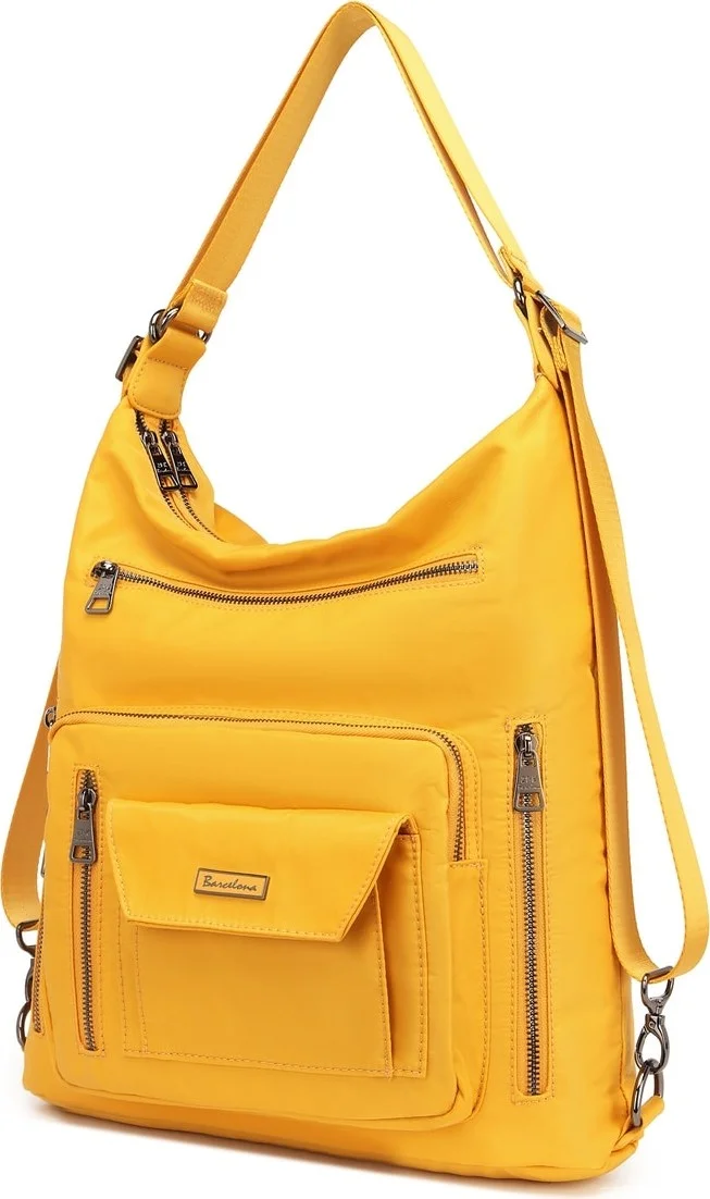 برشلونة Satin Fabric Backpack and Shoulder Bag 2129