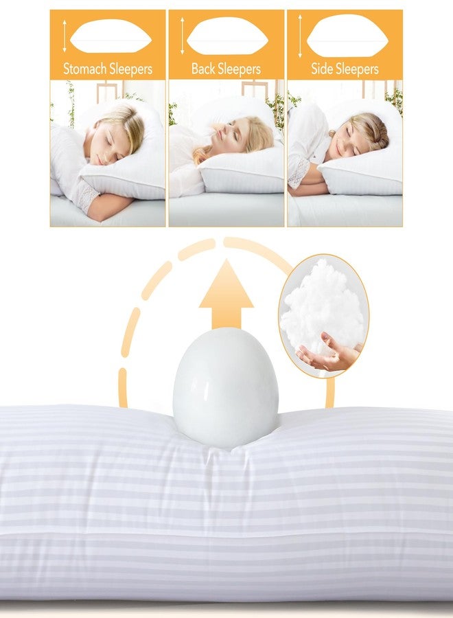 Oubonun Premium Striped Body Pillow, Breathable Cooling Cotton Cover, Soft and Fluffy 3D Down Alternative Microfiber Filled, Long Bed Pillow for Side Sleepers, 20"x54" - Image 4