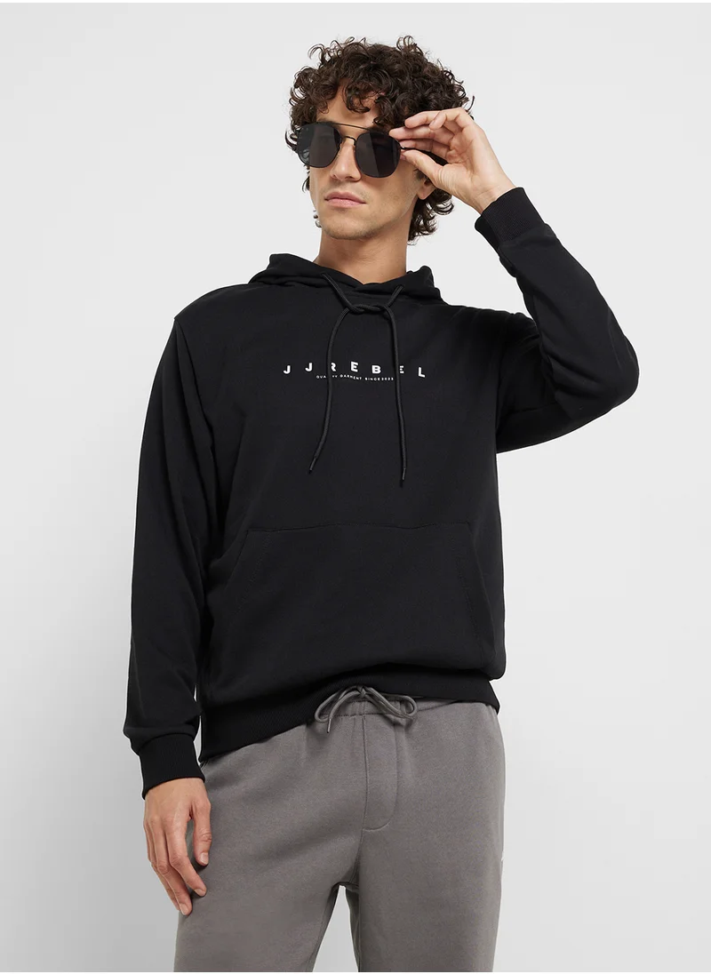 ج ج ريبل Jrebrocky Logo Pull Over Hoodie