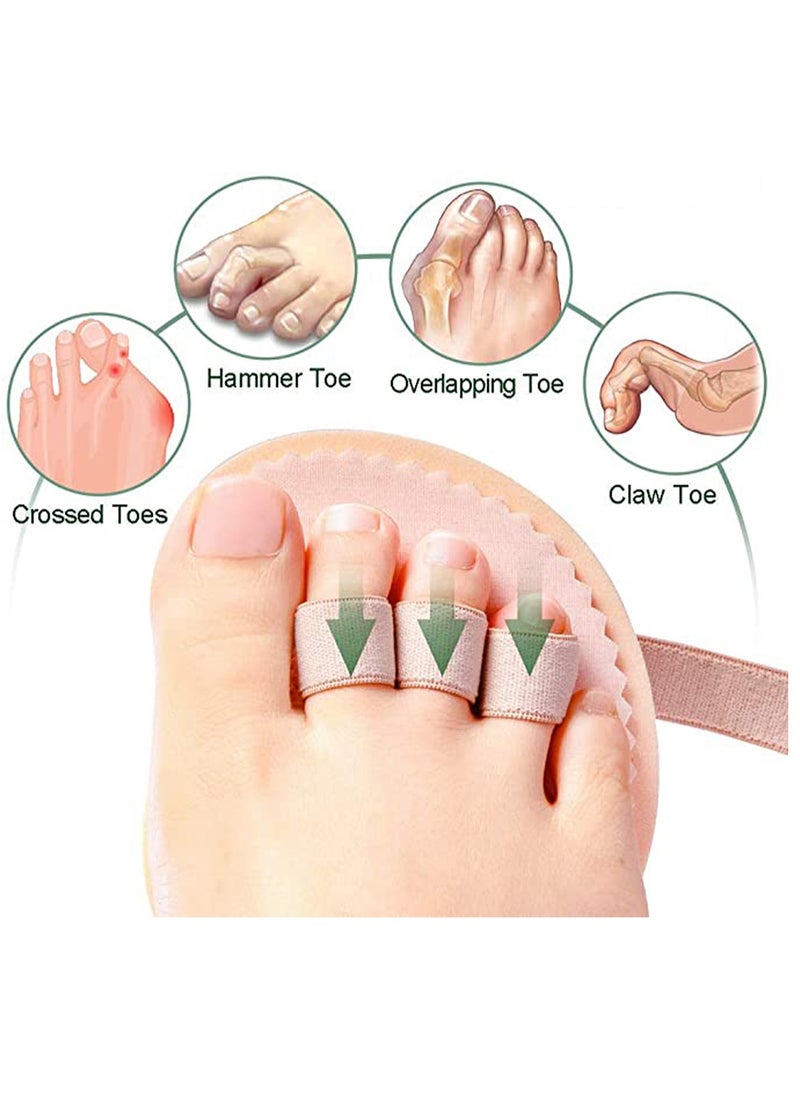 KASTWAVE - Foam Toe Corrector, 2 Pcs Straighten Bent Toes Ball of Foot Cushion Triple Foam Toe Big Little Thumb Separator for Claw Toe Mallet Toe Contracted Toe and Cured Toes Splint Straightener - Image 1