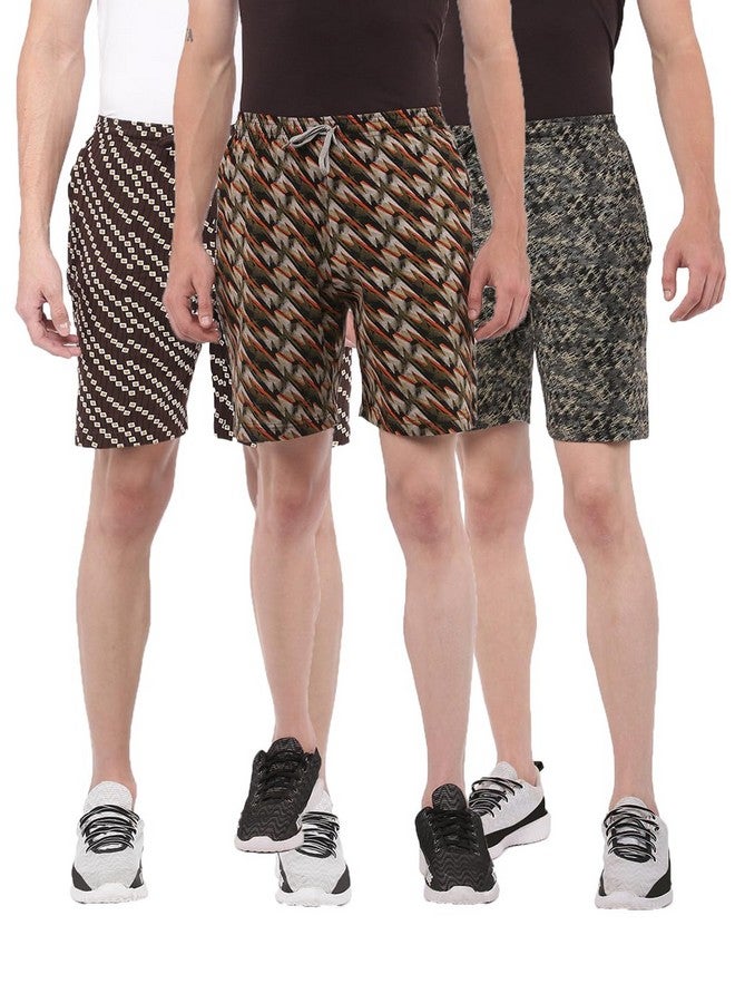 Dollar Dollar Mens Casual Cotton Bermuda Printed Assorted Any Print Shorts (Pack of 3) - Image 1
