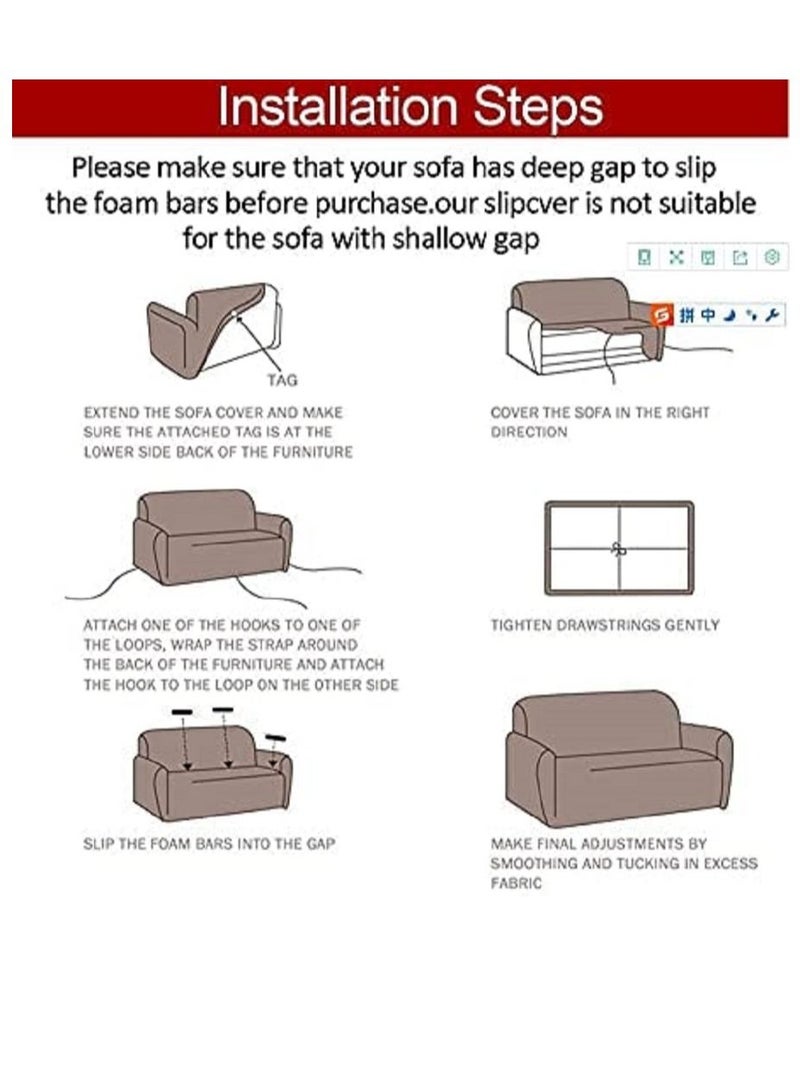 HAPPY MOOD Sofa Slipcover Armchair Couch Cover With Elastic Straps Furniture Protector Washable Anti Skid Stretch Home Decor (1 Seater) Pillows Not Included - Image 5