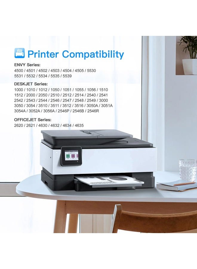 LxTek خراطيش حبر معاد تصنيعها بديل لـ HP 61XL 61 XL للاستخدام مع Envy 4500 5530 5535، DeskJet 2540 1010، OfficeJet 4632 4634، تظهر مستوى الحبر بدقة (عالية الإنتاج، 2 أسود) - Image 2