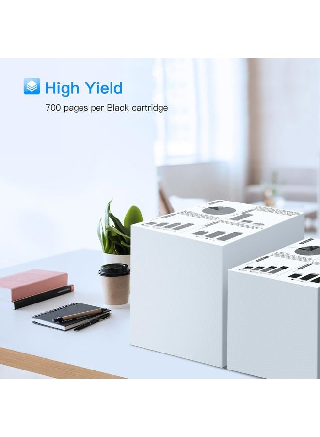 LxTek خراطيش حبر معاد تصنيعها بديل لـ HP 61XL 61 XL للاستخدام مع Envy 4500 5530 5535، DeskJet 2540 1010، OfficeJet 4632 4634، تظهر مستوى الحبر بدقة (عالية الإنتاج، 2 أسود) - Image 3