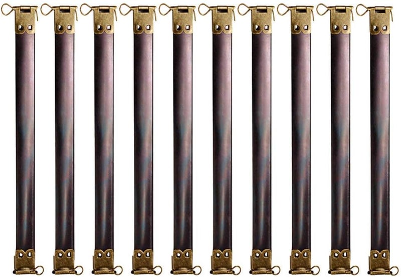 comfrt 10pcs Metal Internal Flex Frames Kiss Clasp Clutch Frame Bag Accessories for DIY Craft Vintage Retro Purse Wallet Sewing Making Bronze 18cm - Image 1
