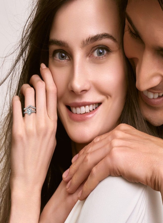 Bestyle خاتم بيستايلز الفضي للنساء، خاتم على شكل عظمة الترقوة، خاتم مميز للأم والزوجة والابنة، خاتم فضي عادي على شكل حرف V، خاتم الحظ، مقاس 7 - Image 3
