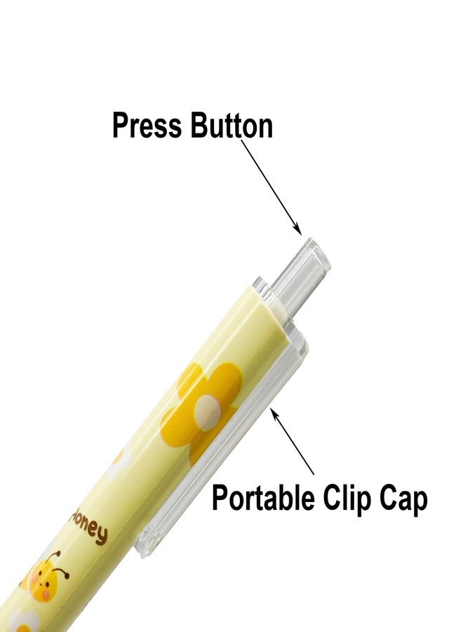 Maydahui 12 Pcs Cartoon Bee Eternal Pencils Retractable HB 0.5 mm Lucky Bee Print Everlasting Pencil Honey Umlimited Writing Pencils for School Office Supplies Birthday Party Gift - Image 4