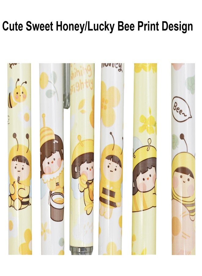 Maydahui 12 Pcs Cartoon Bee Eternal Pencils Retractable HB 0.5 mm Lucky Bee Print Everlasting Pencil Honey Umlimited Writing Pencils for School Office Supplies Birthday Party Gift - Image 5