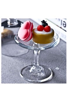 Y&D 2 PCS Mini Cake Domes Cookie Display Cake Holder Cake Stand Decorative Candlestick  Cake Plate Dome Cover Fruit Glass Cover Shield for Birthday Wedding  - Image 2