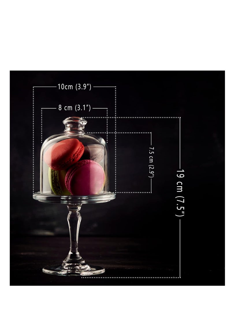 Y&D 2 PCS Mini Cake Domes Cookie Display Cake Holder Cake Stand Decorative Candlestick  Cake Plate Dome Cover Fruit Glass Cover Shield for Birthday Wedding - Image 5