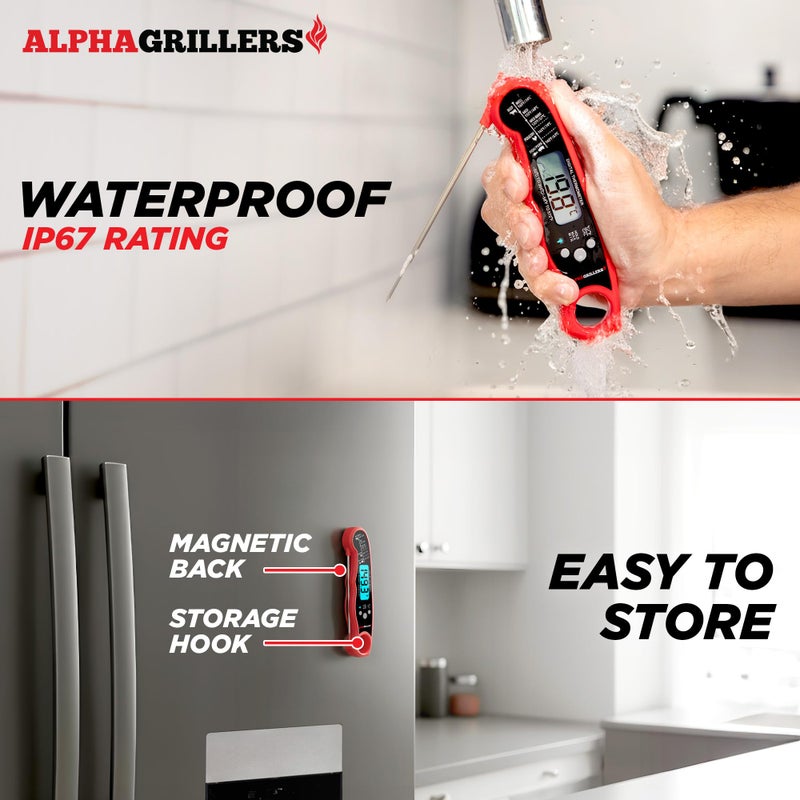 Alpha Grillers Meat Thermometer Digital - Instant Read Food Thermometer for Cooking and Grilling Gifts for Men Valentines Day Gifts for Him Her Mom Dad - Image 5