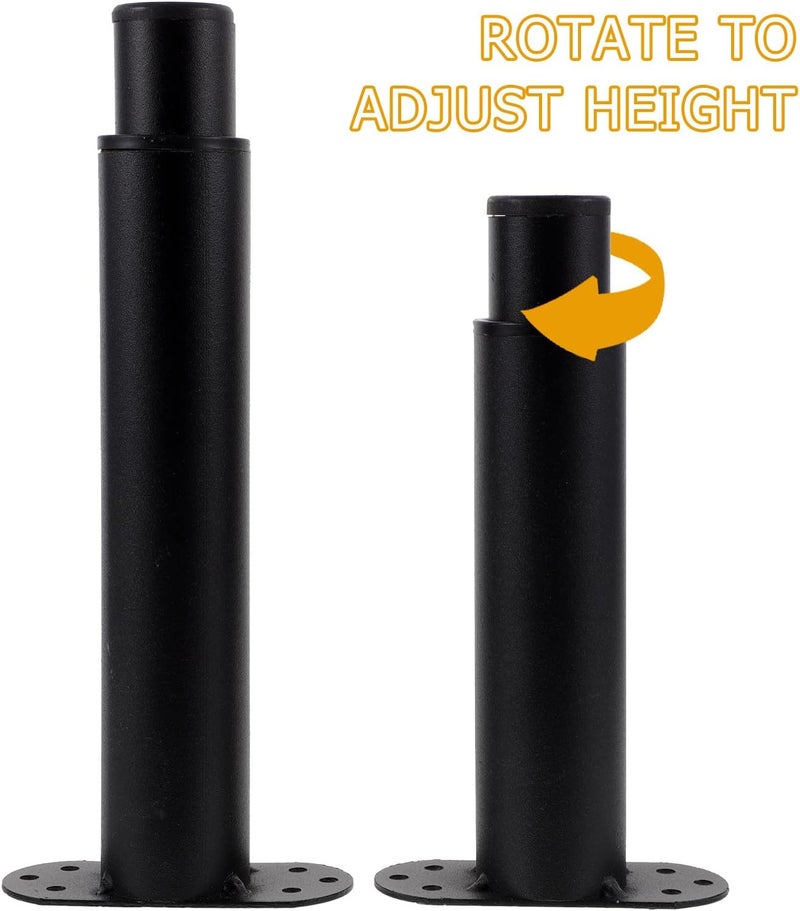 Adjustable Height Bed Frame Support Legs with Cold-Rolled Steel Construction, 15-27cm Extension, Anti-Slip Eva Pads and Screws Included, 2pcs Center Slat Reinforcement - Image 3