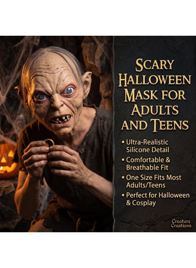 Brain Giggles BrainGiggles Scary Gollumn Unisex Masquerade Mask Costume for Kids and Adults - Image 2