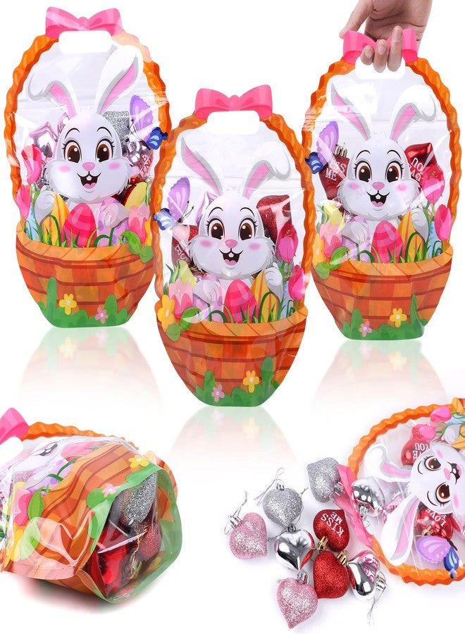 LOAVER 50 Pcs Easter Zip Lock Bags Plastic Sealing Pouches with Handles Resealable Bunny Candy Tote Bags for Easter Holiday Party Egg Hunt Gift Wrapping - Image 1