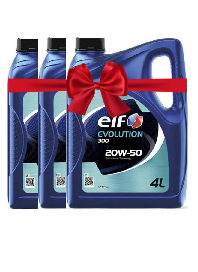 إلف مجموعه من 3 زيت ايلف 300 20W50 ( 4 لتر ) 