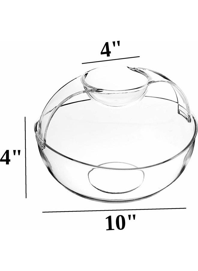 Roe & Moe Chip and Dip Acrylic Bowl Set (3L main bowl, 200ml clip-on dipping bowl) - Image 3