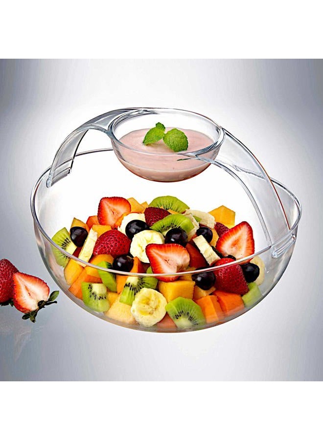 Roe & Moe Chip and Dip Acrylic Bowl Set (3L main bowl, 200ml clip-on dipping bowl) - Image 5
