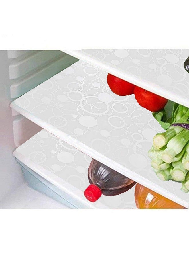Kuber Industries Circle Design 6 Piece PVC Refrigerator Drawer Mat Set - White - CTKTC022356,Polyvinyl Chloride - Image 1