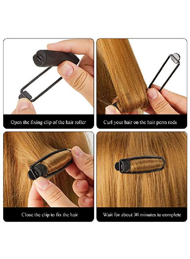 Syhood 60 Pieces Satin Foam Sponge Hair Rollers Soft Foam Hair Styling Curlers Flexible Hairdressing Curlers Black Perm Rods Wave Curlers (0.6 Inch) - Image 5