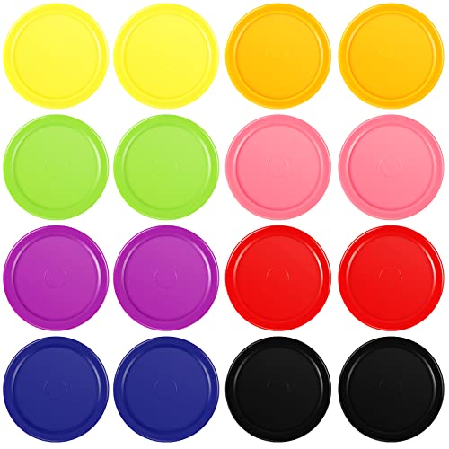 Skylety 16 Pieces Home Hockey Pucks 25 Inch Red Replacement Round Hockey Pucks Multicolors for Game Tables Equipment Accessories - Image 1