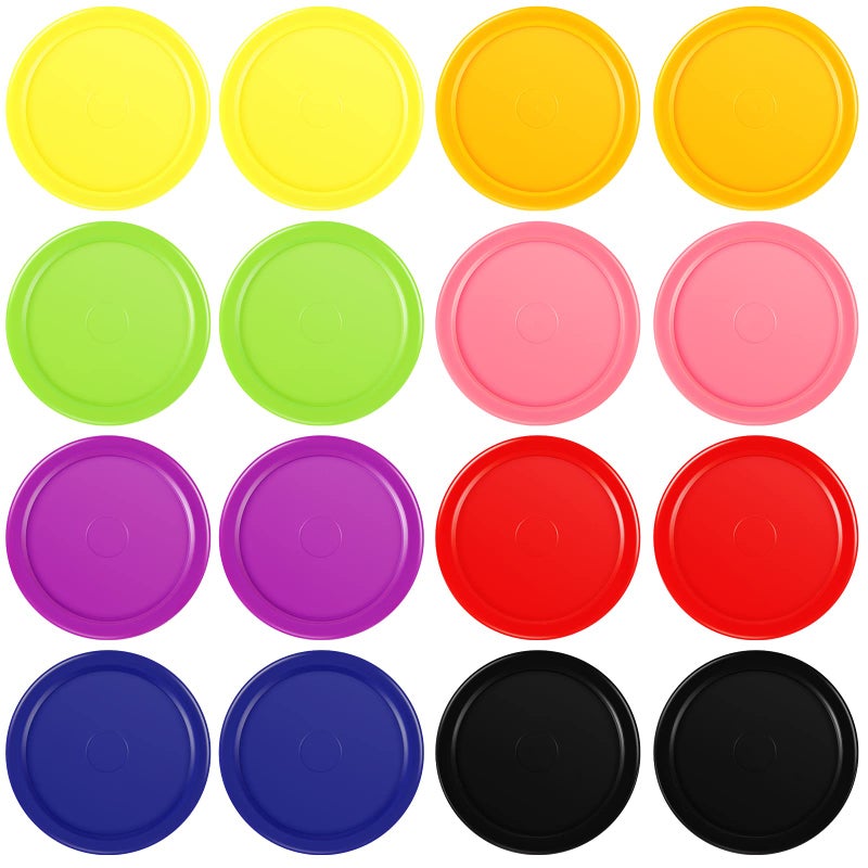 Skylety 16 Pieces Home Hockey Pucks 25 Inch Red Replacement Round Hockey Pucks Multicolors for Game Tables Equipment Accessories - Image 2