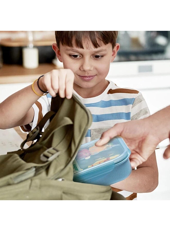 Bukela Portable Bento Lunch Box with Compartments,Leak-Resistant,Wheat Material,1900ml Nile Blue - Image 3
