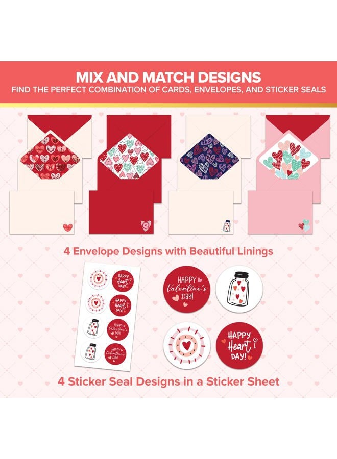 Decorably 8 Pack Foiled 4x6in Valentine Cards for Adults with Envelopes and Stickers, 4 Elegant Designs Valentines Cards, Family, Friends with Printed Message Inside - Image 5