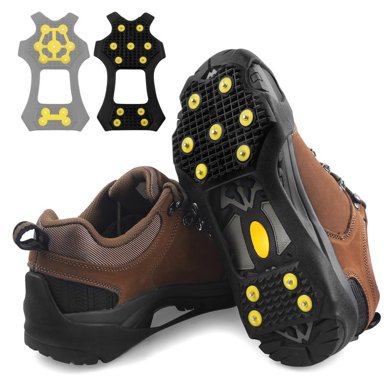 OROOTL Ice Cleats for Shoes and Boots, Walk Traction Snow Cleats Crampons Anti Slip 11 Studs Ice Shoes Grippers for Women Men Ice Fishing Walking on Snow Ice - Image 1