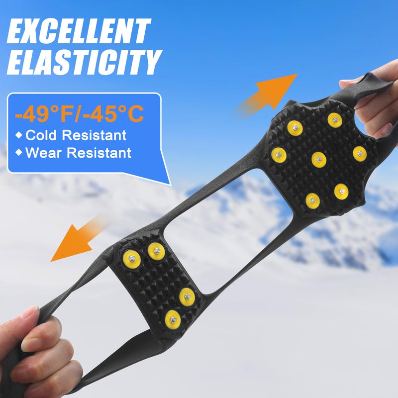 OROOTL Ice Cleats for Shoes and Boots, Walk Traction Snow Cleats Crampons Anti Slip 11 Studs Ice Shoes Grippers for Women Men Ice Fishing Walking on Snow Ice - Image 4