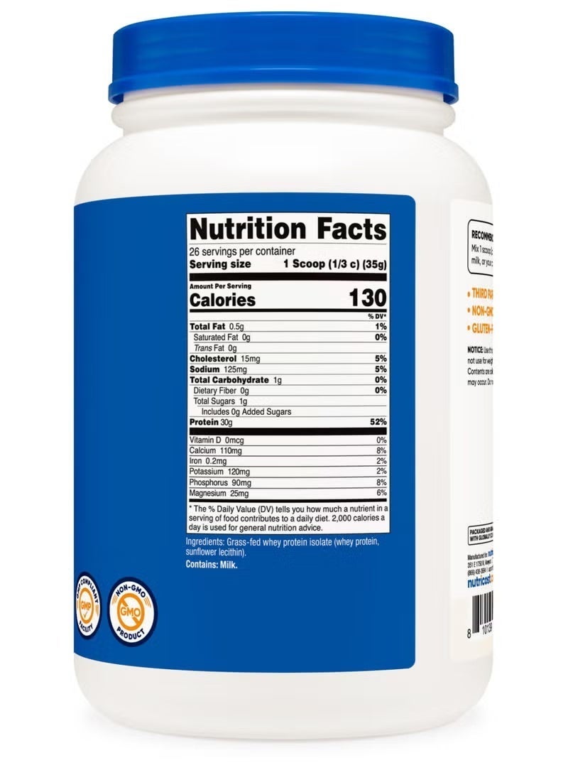 نوتريكوست، بروتين مصل اللبن المعزول من الأبقار التي تتغذى على العشب، بدون نكهة، 2 رطل (907 غرام) - Image 5