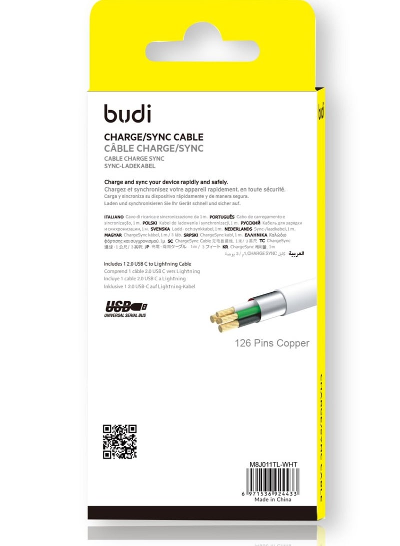 بودي Budi كابل من النوع C إلى Lightning - 2.4 أمبير - 1 متر - Image 3