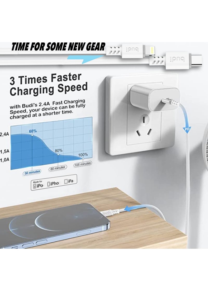 بودي Budi كابل من النوع C إلى Lightning - 2.4 أمبير - 1 متر - Image 5