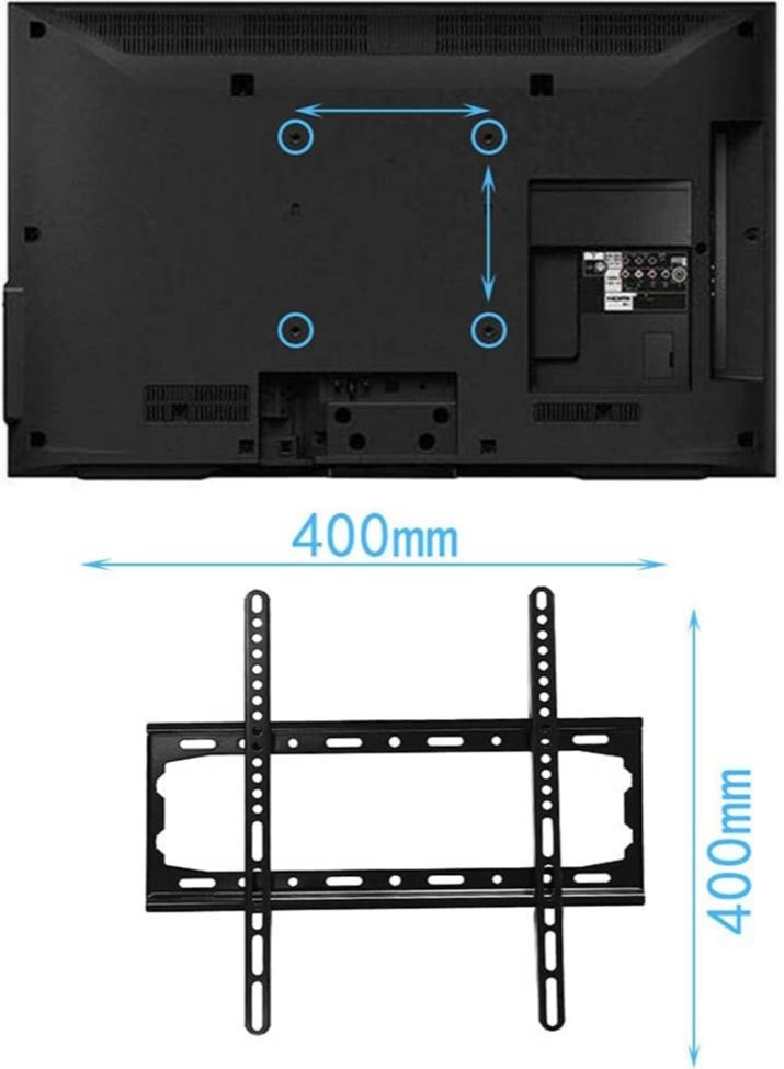 حامل تلفزيون عالمي يتحمل حمولة 40 كجم، حامل حائط ثابت لإطار تلفزيون بشاشة مسطحة لتلفزيون LED بشاشة مسطحة مقاس 26-55 بوصة - Image 2