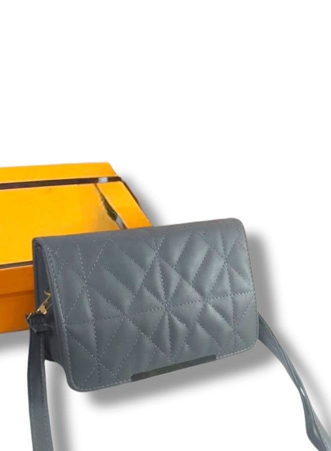 A dark grey Crossbody Bag in Imported Leather – A Refined Design Combining Elegance and Functionality”  - Image 1