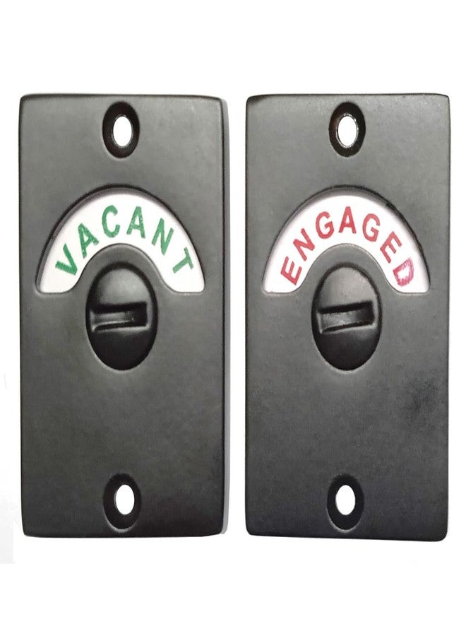 NISHAN Zinc Indicator Bolt Bathroom/Toilet Door Lock, Engaged/Vacant Privacy Latch Black - Image 2