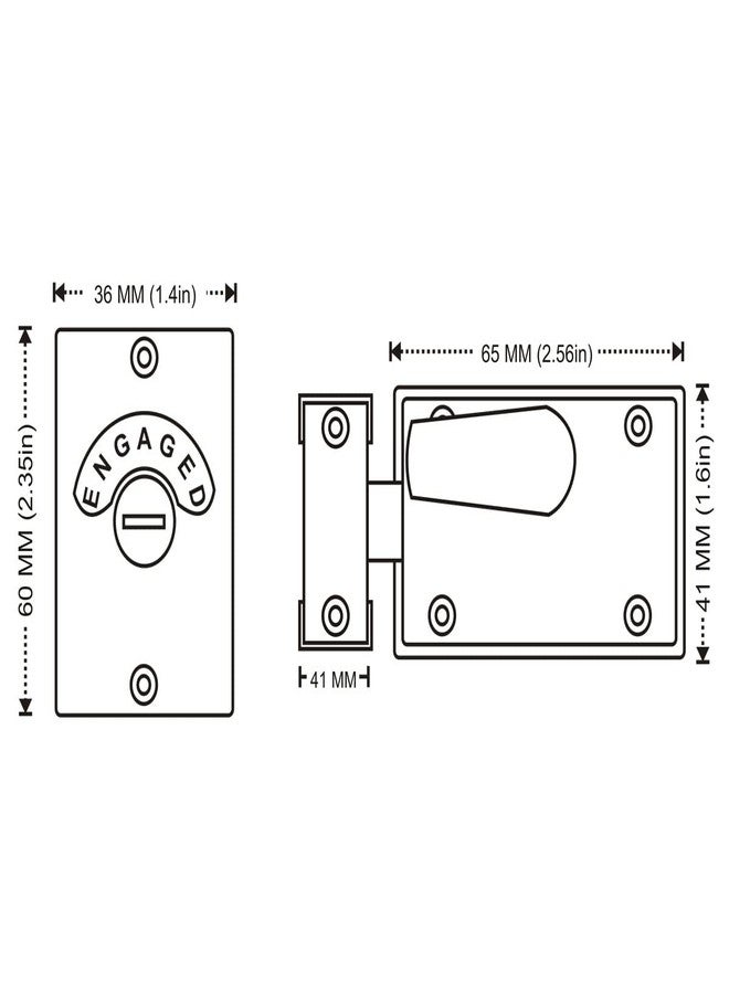 NISHAN Zinc Indicator Bolt Bathroom/Toilet Door Lock, Engaged/Vacant Privacy Latch Black - Image 3