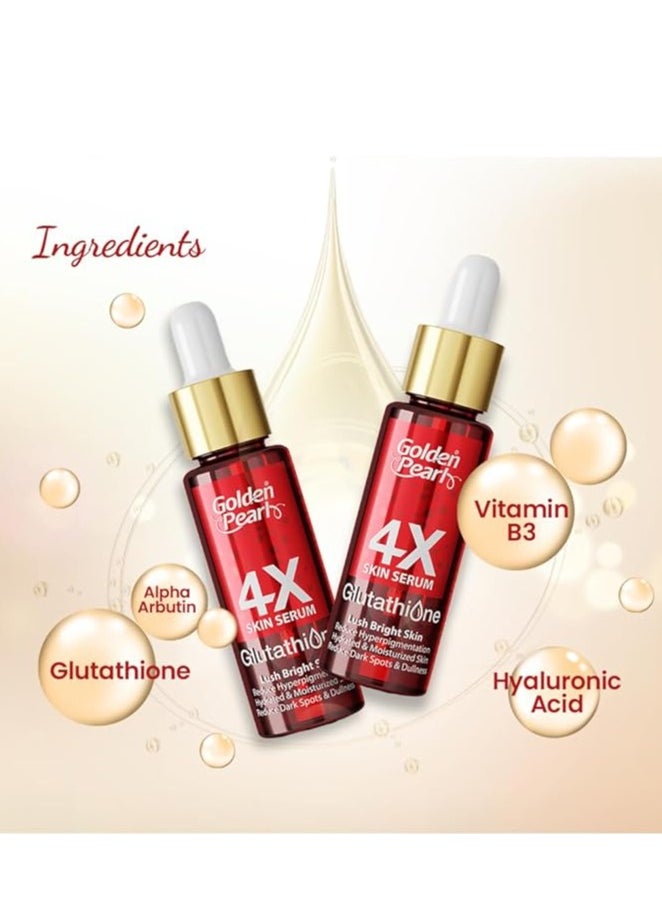 Golden Pearl - Golden Pearl 4X Glutathione Face Serum - Serum for Face Glowing with Glutathione, Alpha Arbutin, Hyaluronic Acid - Skincare Serum - Hyaluronic Acid Serum for Face Men - Face Serum for Women 20ml - Image 1